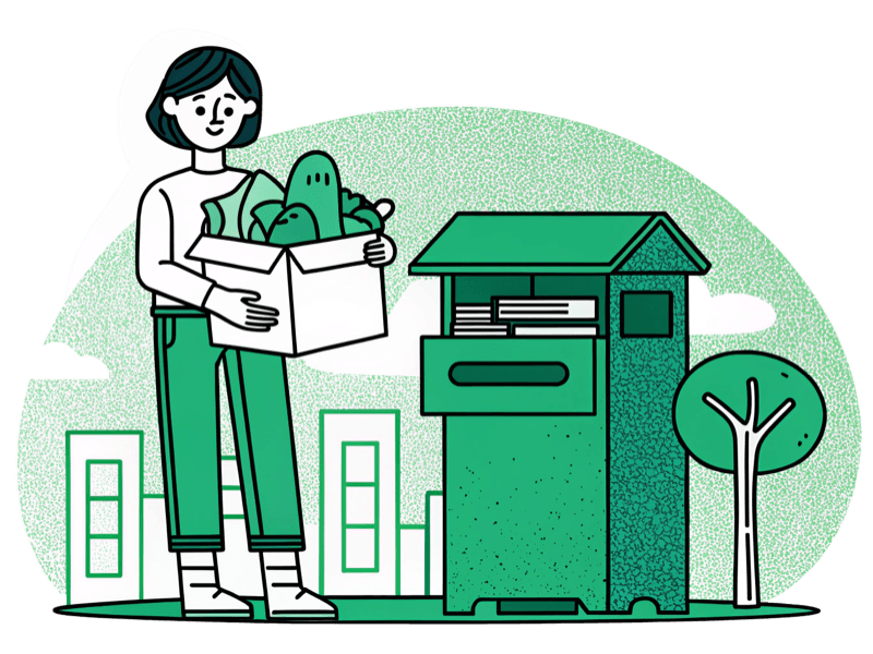 Donation pickup and delivery illustration