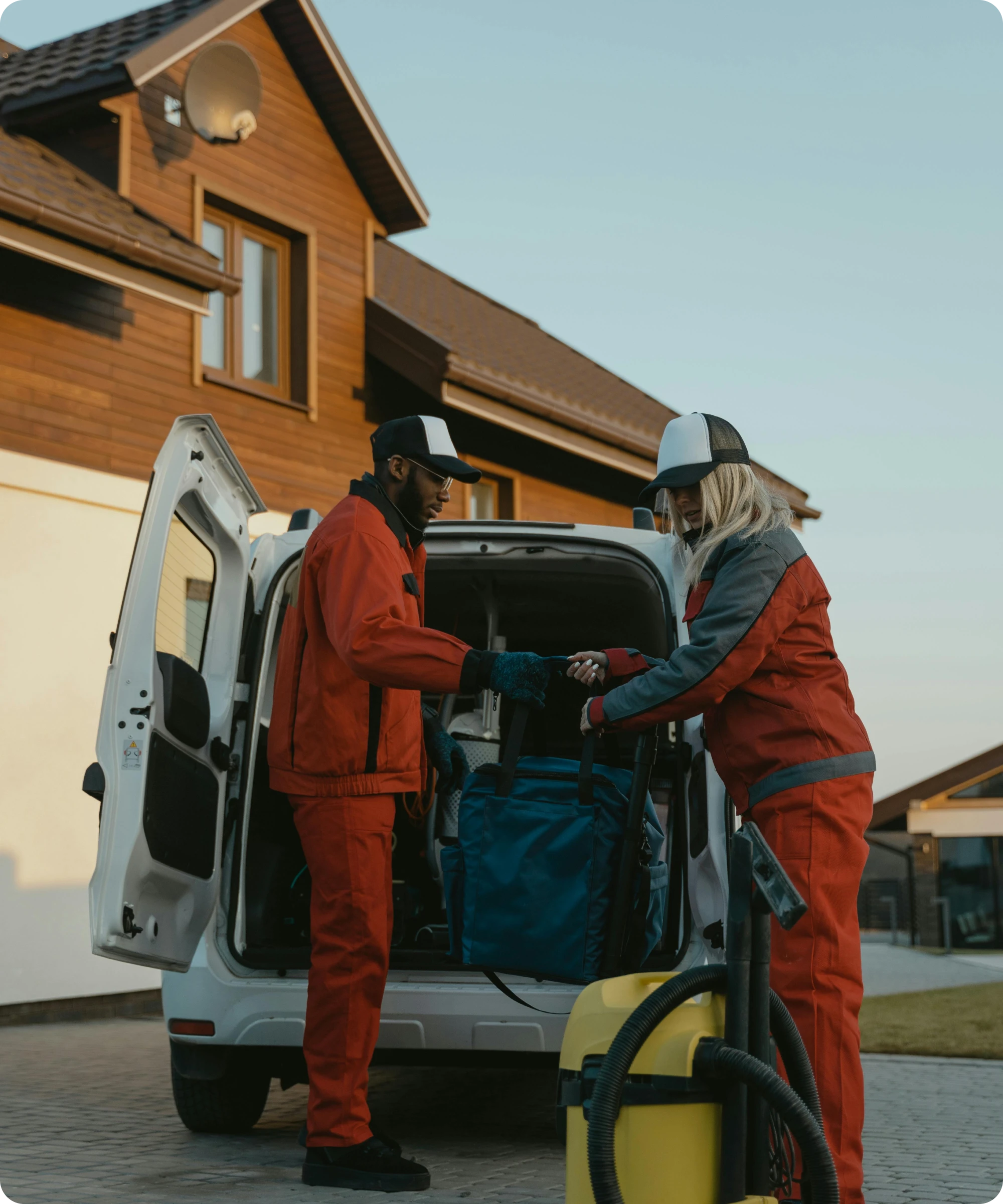Haulers loading junk into van