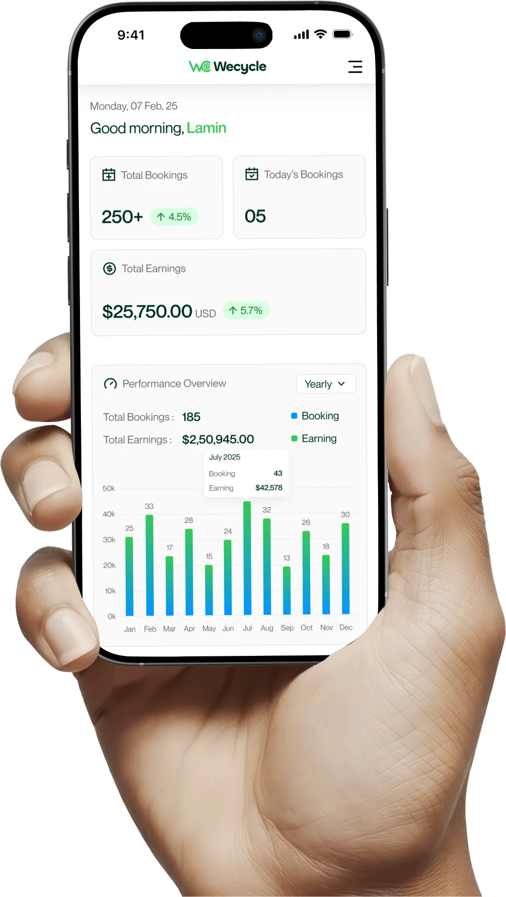 Illustration of a hauler managing jobs and crew
