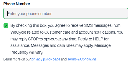 Text Message Consent Box